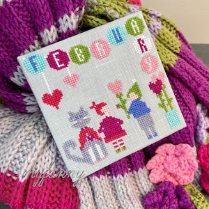 Instant Download PDF Cross Stitch pattern - February