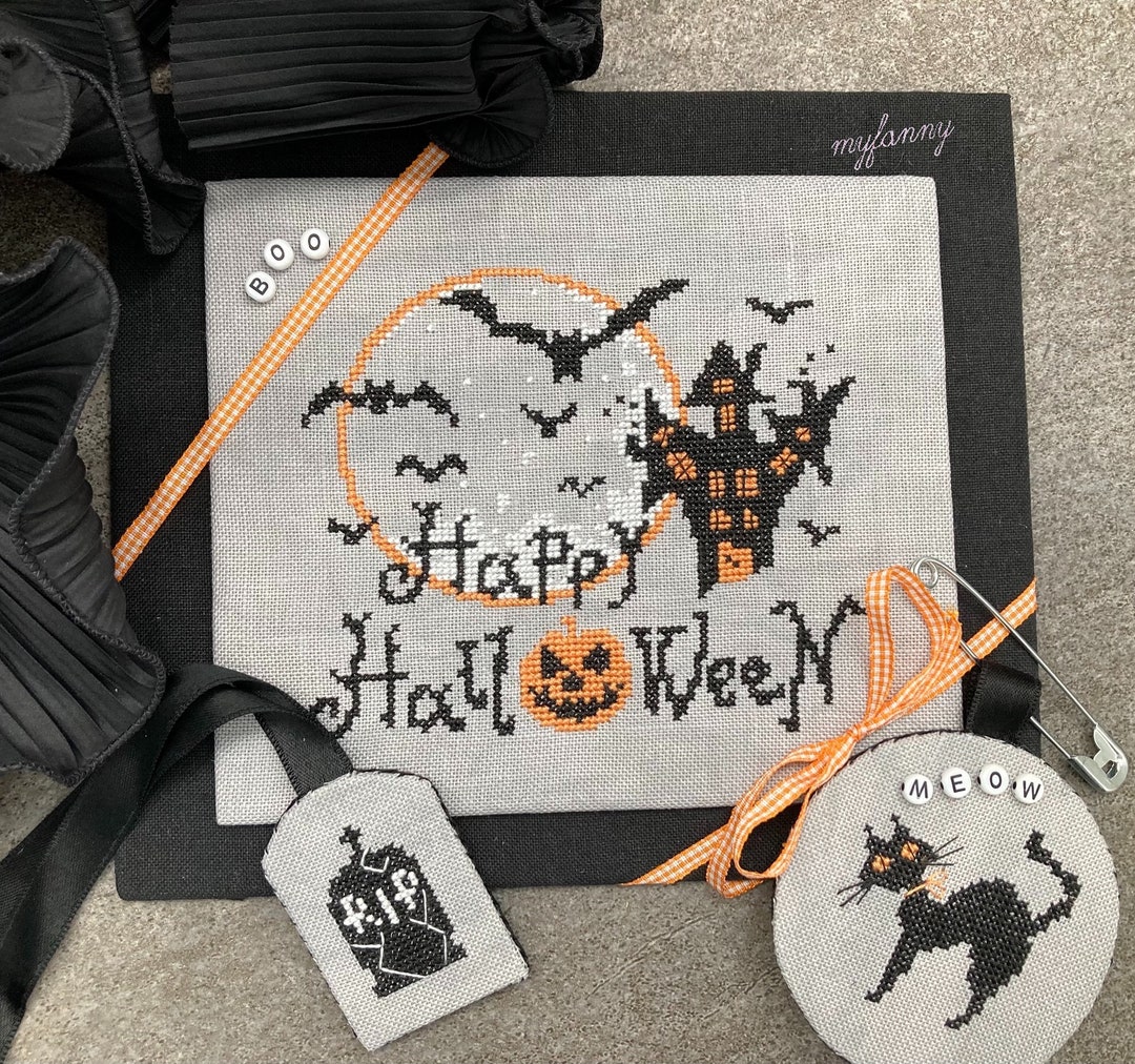 Happy Halloween - Instant Download PDF Cross Stitch Pattern - Etsy