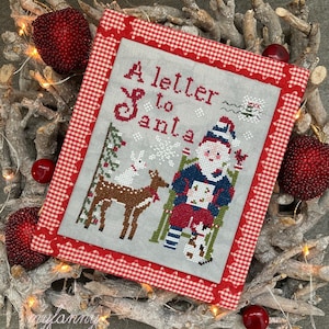 Carta a Papá Noel - Patrón de punto de cruz en PDF de descarga instantánea
