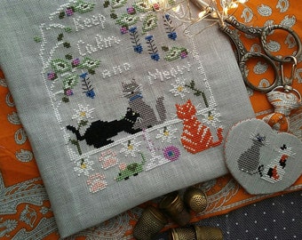 Keep Calm and Meow - Instant Download PDF Cross Stitch pattern