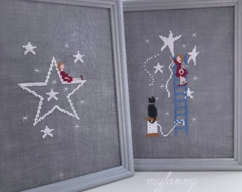 Instant Download PDF Cross Stitch Pattern - Thread Stars