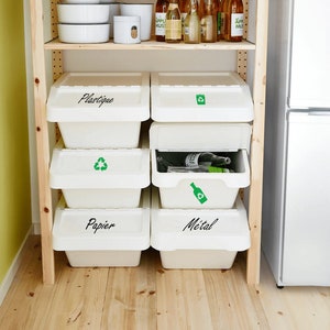 Custom Vinyl Sticker Recycling - IKEA Sortera Hack - Recycling Organization Bin