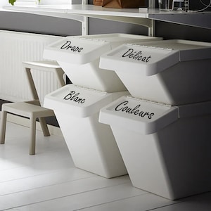 Custom Laundry Room Vinyl Sticker - IKEA Sortera Hack - Laundry Organization Bin