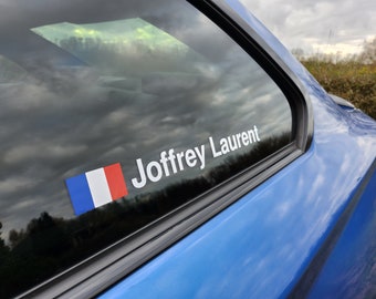 Custom Rally Driver Co-Driver Name Decal | Personalized Car Motorcycle Sticker | Racing Drift Karting | Premium Vinyl | Made in France