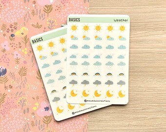 Weather Bullet Journal Stickers Sheet