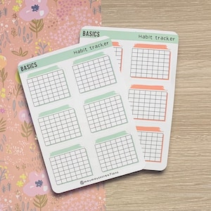 Planche de stickers calendrier habit tracker pour bullet journal , calendar habit tracker Bullet Journal Stickers Sheet