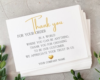 50 Thank You Small Business Cards, Thank You for Order, Thank You for Your Purchase, Custom Thank You Cards Discount Code Card 4x6 or 2x3