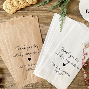 Bomboniere per gli ospiti all'ingrosso, mini sacchetti di carta con stampa personalizzata, sacchetti per bomboniere con nomi, sacchetti personalizzati per ringraziamenti agli ospiti