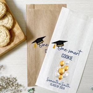 Pochettes personnalisées pour l'obtention du diplôme, Pochette à biscuits de remise des diplômes, Un biscuit intelligent, Sac de biscuits à emporter, Pochette pour buffet de bonbons, Cadeaux de remise des diplômes
