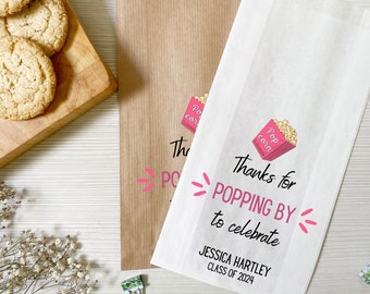Personalized Graduation Favor Bags: Custom Printed Treat, Cookie, Popcorn Buffet