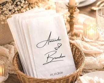 Personalized Wedding Favors for Guests, Custom Wedding Treat Bags, Elegant Guest Favor Bags, Rustic Wedding Welcome Bags