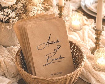 25+ Minimalist Wedding Favor Bags, Personalized Guest Favor Bags, Modern Wedding Treat Bags, Free Shipping