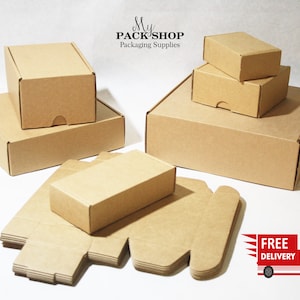 Paquete de 25 cajas de envío pequeñas para negocios, cajas de cartón  corrugado pequeñas para envío, cajas de embalaje reciclables, sobres,  embalaje de
