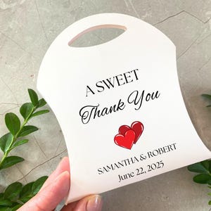 Bolsas de regalo de boda personalizadas: un dulce agradecimiento. Bolsas de boda con impresión personalizada, pequeñas bolsas de regalo con corazones, regalos para invitados.