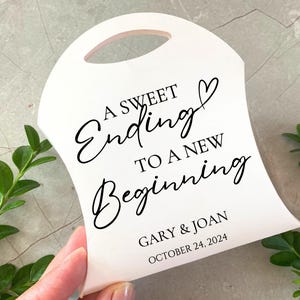 Caja de regalo de boda personalizada / Un final dulce para un nuevo comienzo / Regalos únicos de los nuevos señor y señora / Cajas de regalo de boda al por mayor