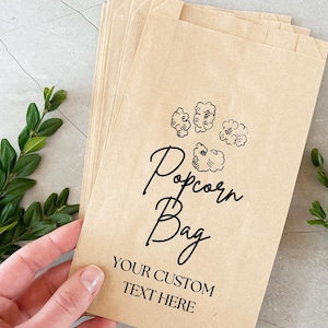 Sacs personnalisés pour pop-corn - Sacs personnalisés pour l'événement avec un design amusant pour pop-corn - Parfaits pour les fêtes, les mariages et les soirées cinéma, anniversaire, baby shower