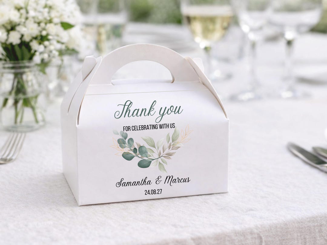 Personalized Wedding Favor Boxes: Custom Names & Date, Thank You Gift ...