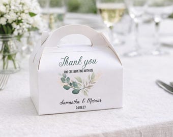 Personalized Wedding Favor Boxes: Custom Names & Date, Thank You Gift