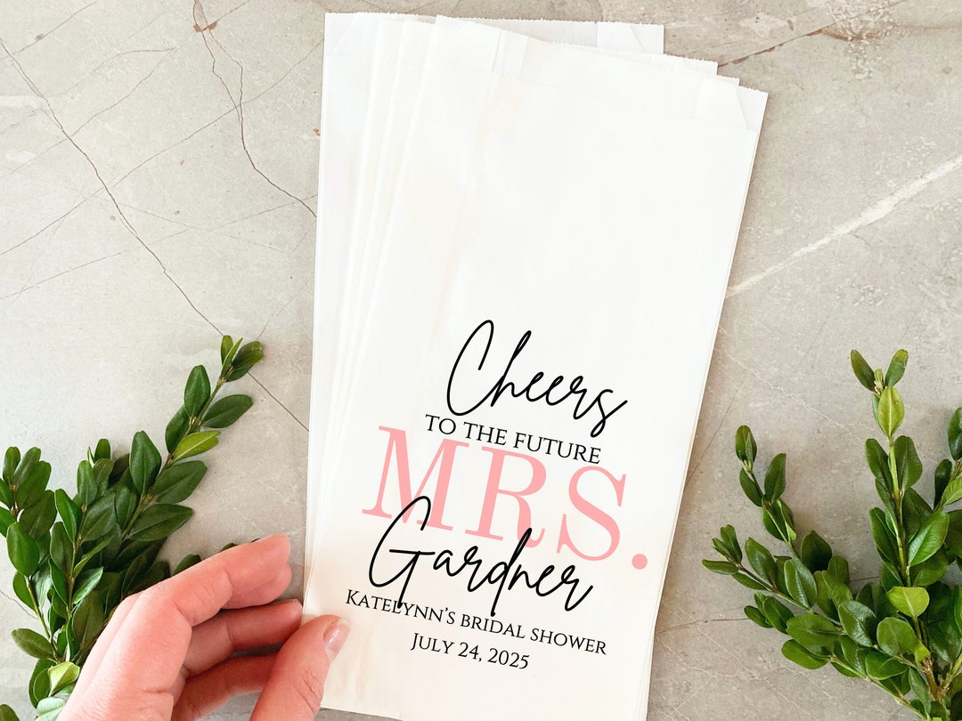 Personalized Bridal Shower Favor Bags 'cheers to the Future Mrs ...