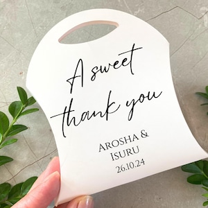 Personalizado - Un dulce agradecimiento - Caja de regalo / Recuerdo de boda personalizado / Perfecto para invitados y ocasiones especiales / Dulces o pequeños detalles
