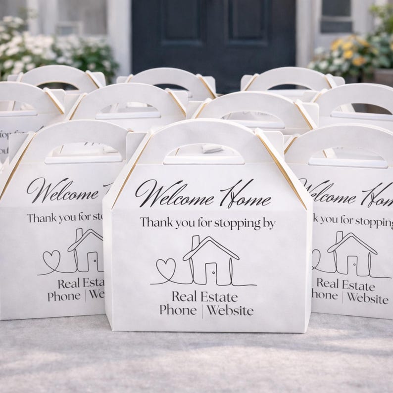 Realtor Open House Favor Boxes, Real Estate Closing Gift Boxes, Welcome ...