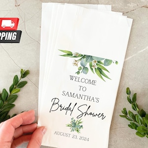 Sacs de cadeaux nuptiales personnalisés | Cadeaux de mariage imprimés personnalisés pour les invités | Grands sacs en papier brun ou blanc