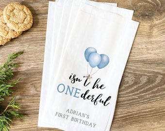 Personalisierte erste Geburtstag Bevorzugungstaschen: "ONEderful" Party, Individuell bedruckt