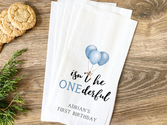Personalized First Birthday Favor Bags: "ONEderful" Party, Custom Printed