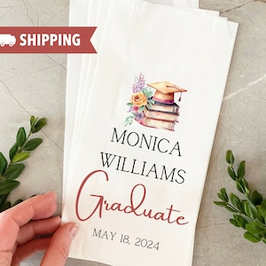 Sacchetti personalizzati per bomboniere di laurea – Sacchetti personalizzati in carta kraft con nome, data per festa di laurea, sacchetti per popcorn, caramelle e biscotti