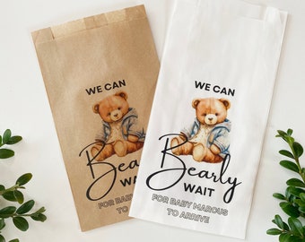 Teddy Bear Baby Shower Favor Bags: Gender Neutral Donut Bags