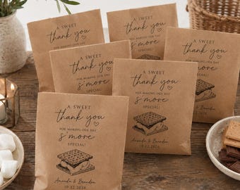 25+ S’mores Wedding Favor Bags Personalized, Campfire Wedding Favor Bags, S’more Love Treat Bags, Free Shipping