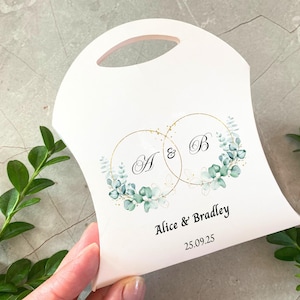 Bolsas de regalo de boda personalizadas / Elegantes bolsas de regalo con impresión personalizada para invitados / Bolsas de agradecimiento de boda / Decoración de boda personalizada