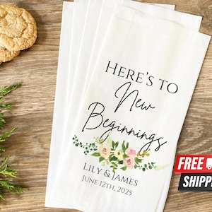 Sacchetti per bomboniere - "Un nuovo inizio" - Eleganti sacchetti per dolcetti per la cena di prova e gli ospiti del matrimonio in grandi quantità - Spedizione gratuita