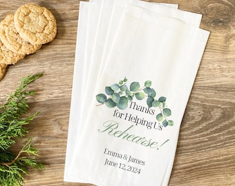Personalized Rehearsal Dinner Favor Bags: Thanks for Helping Us Rehearse