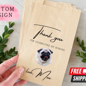 Sacchetti per cani da matrimonio con foto di cani, sacchetti per dolcetti per animali domestici per matrimonio, bomboniere per cani, bomboniere per matrimonio, sacchetti per bomboniere personalizzati, bomboniere per feste