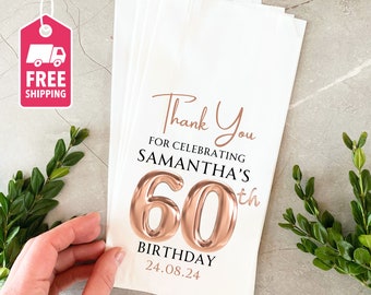 Personalisierte Geschenktüten zum 60. Geburtstag: Individuell bedruckte Gastgeschenke