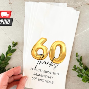 Bomboniere personalizzate per il 60° compleanno per gli ospiti all'ingrosso, sacchetti di popcorn per dolciumi e caramelle per compleanni importanti - sacchetti per il 40°, 50°, 60°, 70°, 80° compleanno