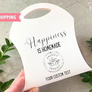 Scatole regalo personalizzate "La felicità è fatta in casa" / Confezioni personalizzate per saponi fatti in casa, creme biologiche e prodotti per piccole imprese
