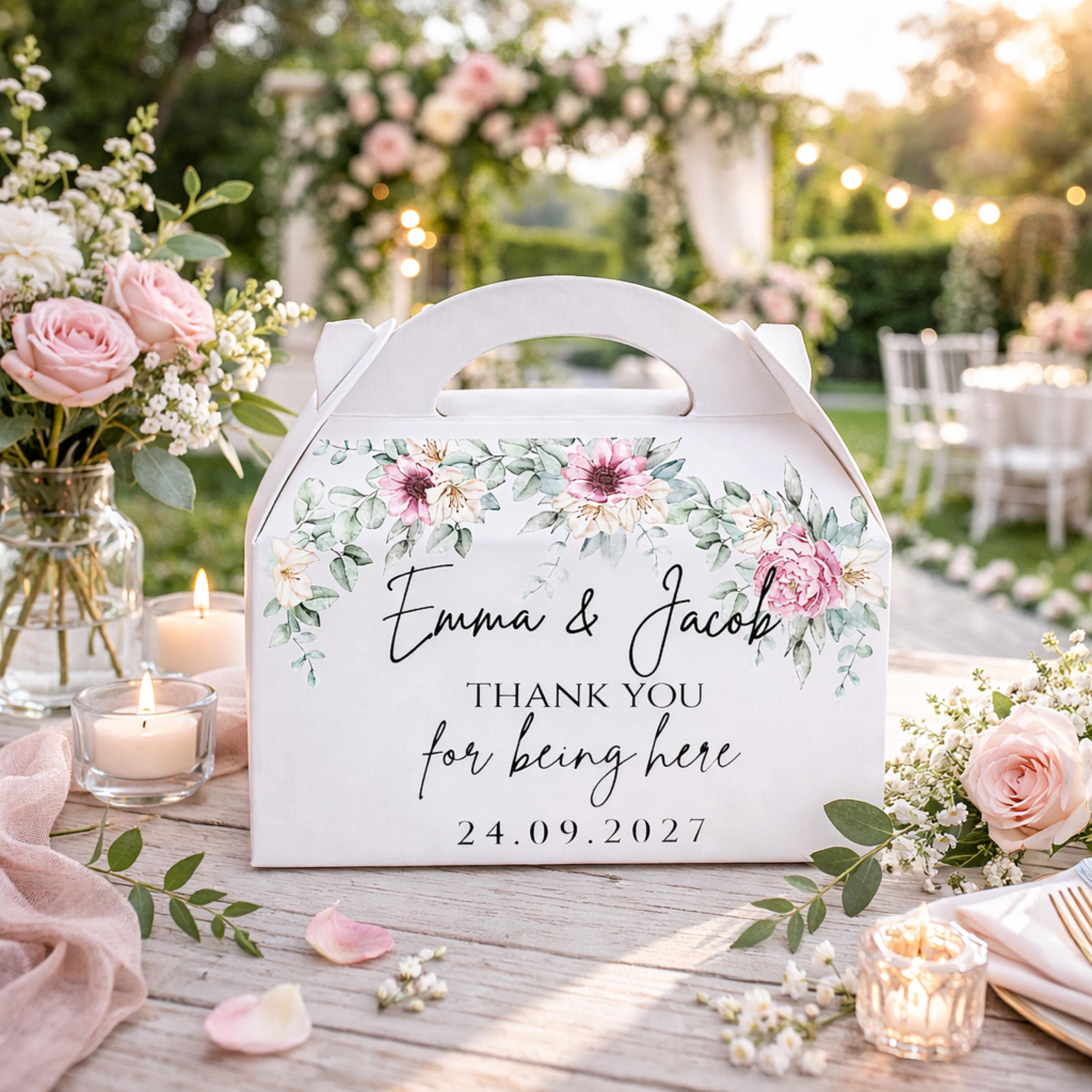 Custom Wedding Favor Boxes With Names & Date, Personalized Guest Gift ...
