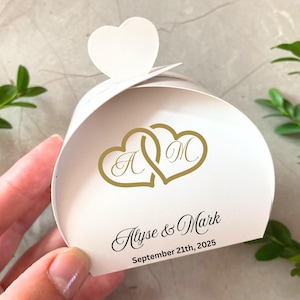 Boîtes de cadeaux de mariage personnalisées | Coffrets cadeaux de mariage avec nom et date | Souvenirs de mariage élégants | Boîtes imprimées personnalisées pour les invités