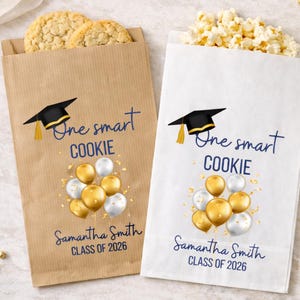 Personalized Graduation Favor Bags: One Smart Cookie, Candy Buffet