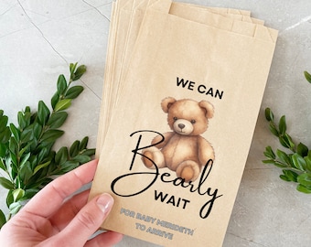 Teddy Bear Baby Shower Favor Bags: Personalized Treat Bags