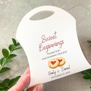 Gepersonaliseerde bedankzakjes | "Sweet Beginnings"-huwelijkscadeauzakjes | Bedanktassen voor bruiloftsgasten | Op maat bedrukte trouwbedankjes