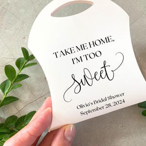 Dolci scatole regalo personalizzate "Portami a casa, sono troppo dolce" / Confezioni ecologiche stampate personalizzate per feste di addio al nubilato / Spedizione gratuita