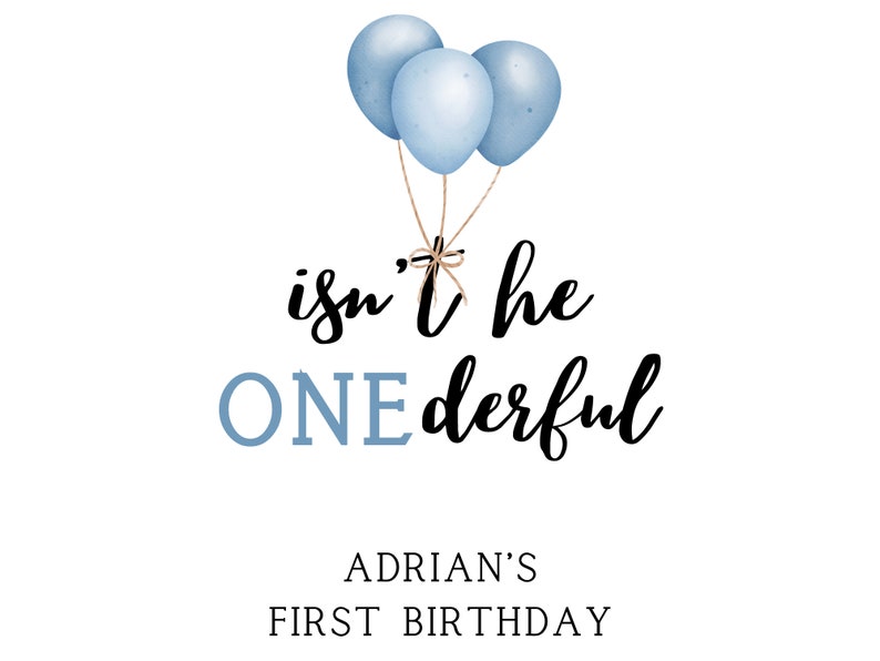 Personalized First Birthday Favor Bags: "ONEderful" Party, Custom Printed image 5