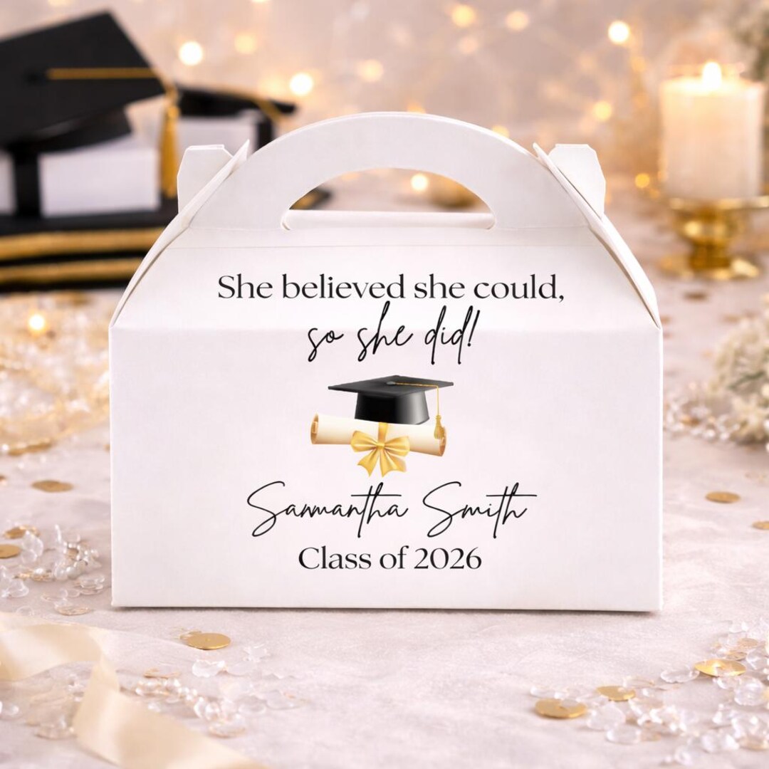 Graduation Favor Boxes 2026, Grad Party Decorations and Thank You Boxes ...
