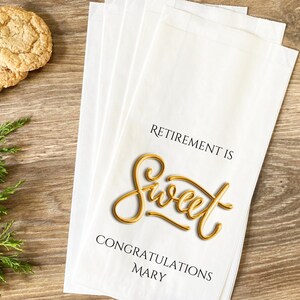 Sacchetti per bomboniere per feste di pensionamento, sacchetti per dolcetti per pensionamento, sacchetti per biscotti personalizzati, sacchetti regalo personalizzati per pensionamento, sacchetti per caramelle per pensionati