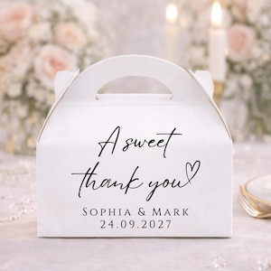 Cajas de regalo de boda personalizadas: pequeñas cajas de regalo blancas impresas con envoltorios