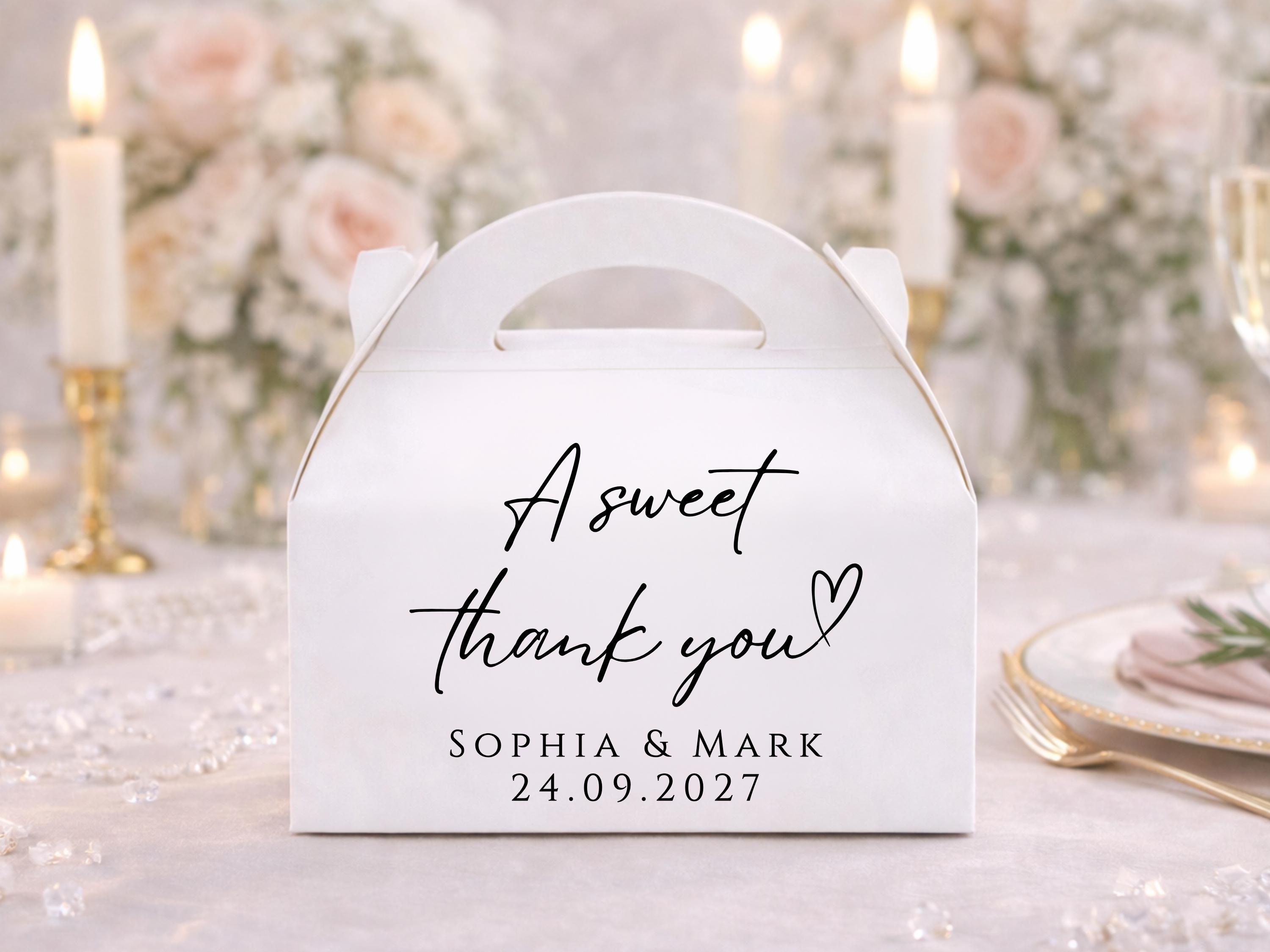 Personalized Wedding Favor Boxes: Small White Printed Gift Boxes With ...