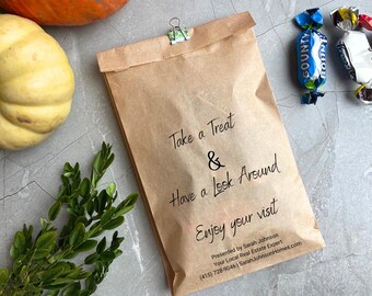Open House Treat Bags, Real Estate Favor Bags, Take a Treat Enjoy Your Visit Bags, Realtor Open House Goodie Bags